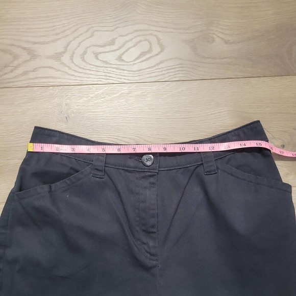 LL Bean Pants Women's 12 Classic Fit Elastic Waist Crop Black Flat Front - Picture 6 of 9